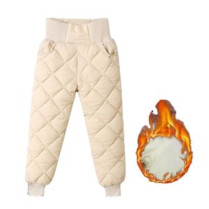 Winter Girls Boys Warm Down Pants Children Thickened Boy Girl Trousers Kids Ski Padded 211103