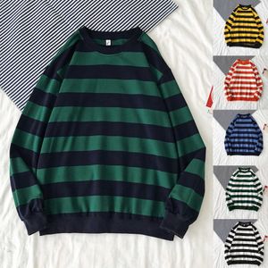 Casual Men's Sweater O-neck Striped Slim Fit Knittwear Autumn Mens Sweaters Pullovers Pullover Men Pull Homme M-3xl 211014