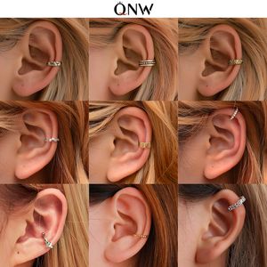 Restoring Embedded Ear clip Personality U-shaped CuffContracted Stick Earring Piercing earpins Women lightning leaves auricle slash stud earrings