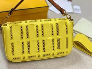 Genuine Calf Leather with Embroidery Hollow Out Lace Baguettes Bags Wide Strap Shoulder Cross Body Quality Hardware Letter Buckle Hasp Handbags Fashion Lady Purse