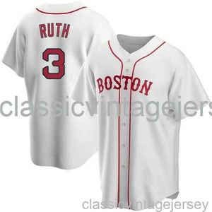 Babe Ruth #3 Weißes AOP-Baseballtrikot XS-6XL, genähtes Herren-Damen-Jugend-Baseballtrikot