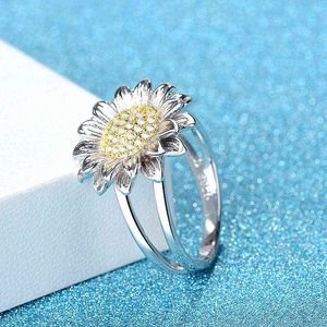 Fashion Jewerly Ring for Women Flower Shape Zircon Gemstone Ornament Wedding Engagement Party Finger Rings Wholesale G1125