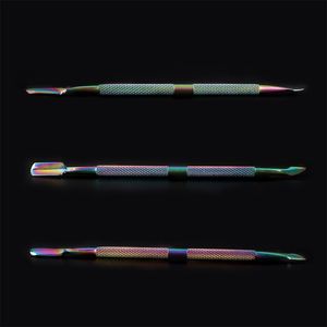 DHL !!! Två stilar Rainbow Rostfritt stål Rökning Dabber Tool Heady Titanium DAB Verktyg för Quartz Banger Nails Glass Vatten Bongs Oljeplattor