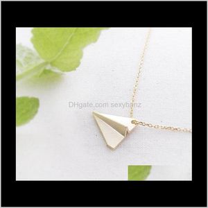 Charm Drop Delivery 2021 10pcS- B014 Fashion Gold Sier Origami Paper Plan Armband Tiny Aircraft Airplane Armband Smycken för kvinnor S5ker