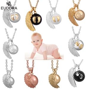 Eudora Angel Wing Baby Caller Pendant Halsband Fashion Graviditet Boll Smycken Chime Bola Pendants 45 tum halsband Smycken Gift 220210