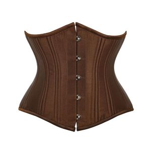 Women's Shapers Brown Short Corset Women Waist Trainer Slimming Back Support 26 Steel Boned Belly Belt Abdomen Firm Control Cinchers Adjusta