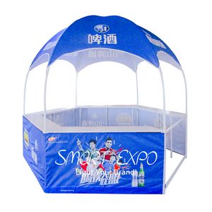 Publicidade Display Dome Kiosk Canopy Tendas Cabine Promocional com gráficos impressos a cores personalizadas