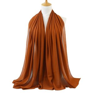 Mio In-Long Women Muslim Veil Scarf Hijab Chiffon Fashion Dign Solid Color Soft Lady Scarf
