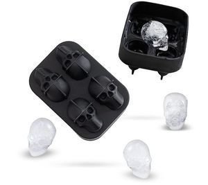 Cavity Skull Head 3D Ice Cream Tools Mold Skeleton Form Wine Cocktail Silicone Cube Tray Bar Accessori Candy Mold Coolers