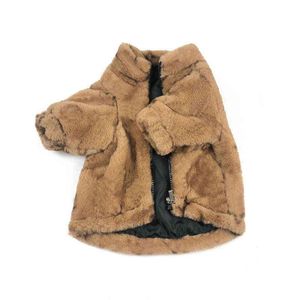 Lüks Tasarımcı Pet Köpek Giysileri Ceket Küçük Orta Köpek Fransız Buldog Sonbahar Kış artı Kadife Sıcak Ceket Ceket A-003-1-2-3 211106