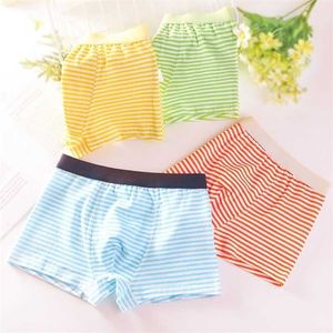 6pcs / lot mixcolors boxer barn underkläder pojkar boxare bomull shorts student panties kostym 2-12 år 211122