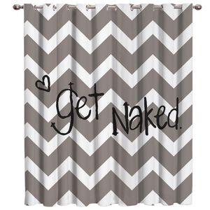 Curtain & Drapes Gray And White Wavy Stripes With Get Naked Window Treatments Curtains Valance Lights Living Room Indoor
