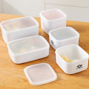 Garrafas de Armazenamento Jars Box Caixa Comida Recipiente Plástico Organizador Fresco Organizador Branco Refrigerador Dinnerware Seled Frigorífico