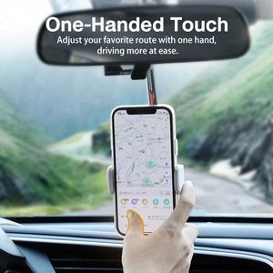 Supporto per telefono con supporto per specchietto retrovisore per auto a 360 gradi per iPhone 13 Supporto per telefono per auto per smartphone con sedile GPS Supporto regolabile