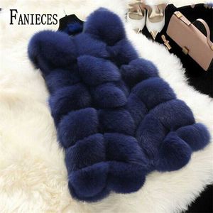 Vår Vinter Fashion Fur Imitation Fox Fur Coat Kvinnor Lång päls Väst Abrigo Mujer Overwear Bontjas Fourrure Open Stitch 210927