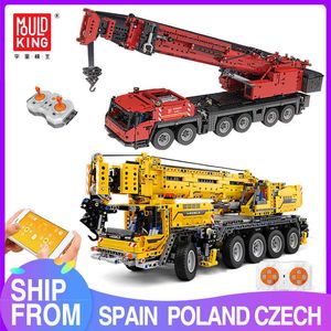 Formy King Moc Pilot Car Building Blocks High-Tech App RC Crane Truck Model Cegły Dzieci DIY Zabawki Urodzinowe Prezenty X0902