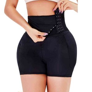 Underlag s-6xl sexig rumpa liftare shapewear smal midja tränare kvinnor klänning underkläder kroppen shaper vadderad falsk buttock hip förstärkare y220311