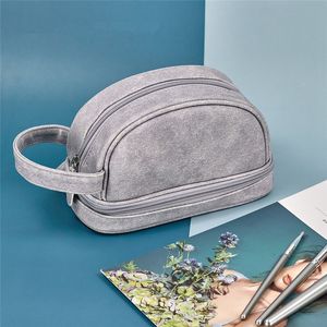 Proste Denim Wysokiej jakości torba do przechowywania Torebka Suche i mokre Separacja dwuwarstwowa Torby toaletowe Przenośne Multi-Zipper Travel Cosmetic Torebki 10 sztuk