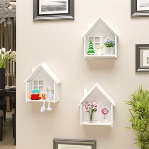 Wall Decoration Storage Shelf Living Room Bedroom Small House Hangers Partition Pendant Not Punched 211112