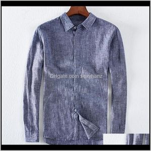 Dorywczo Mężczyzna Odzież Odzież Drop Dostawa 2021 Suche Szybkie Oddychające Anti-Static Anti-Radiation Z Długim Rękawem Mężczyzna Koszule Jakość Niebieski Lato Fla