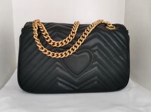 Kobiety Wave Wzór Marmont Torby Na Ramię Złoto Łańcuch Messenger Torba Moda Pikowane Serce Skórzane Torebki Kobiet Portfel GU52147