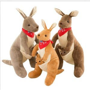 28cm 40cm 50cm 70cm Tall Australian Kangaroo with Baby Joey Plush Animal Adventure Doll Toy for Kids Q0727