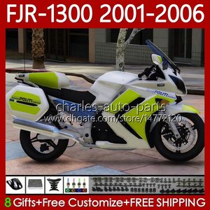 KIT BODY PER YAMAHA FJR-1300 FJR1300A FJR 1300 A CC 2001-2006 Bodywork 106No.93 FJR1300 01 02 03 04 05 06 FJR-1300A 2001 2002 2003 2004 2005 2006 carenatura OEM neon verde