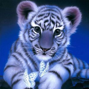 DIY Diamond Painting for Adults and Kids Gifts, 5D Full-Screen Paint-By-Number Art Kits as Home Store or Office Wall Decoration - Tiger.