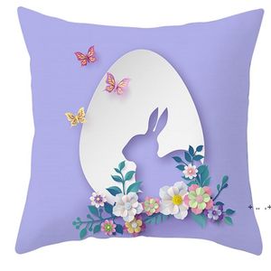 45*45cm/18*18inch Easter Pillowcase Rabbit Sofa Cushion Case Bed Pillow Cover Easter Eggs Bunny Home Decor ZZE11887