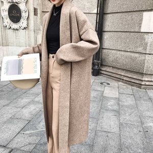 H.SA Women Winter Clothes Cashmere Sweater Caedigans Oversized Long Jacket Coat Winter Warm Batwing Knit Ponchoes Coat 210716