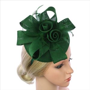 Hårklipp Barrettes Kvinnor Fascinator Clip Feathers Flower Top Hat Bröllop Royal Ascot Race Tillbehör till