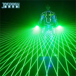High Quality Green Laser Gloves Concert Bar Show Glowing Costumes Prop Party DJ Singer Dancing Lighted Gloves 211216