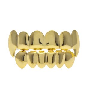 Griglie per denti di lupo Gold Grillz Set di gioielli hip-hop da uomo di alta qualità