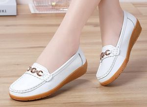 2020 new real cowhide soft sole mom shoes peas shoes women casual shoes