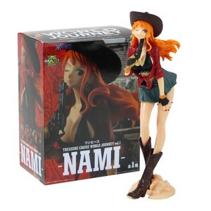 19cm One Piece Action Figury Nami Treasure Cruise World Journey Anime Model Zabawki X0526