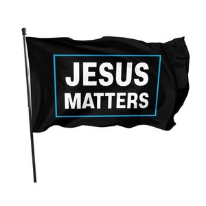 Иисус имеет значение - христианские флаги 3x5 футов 100D полиэстер баннеры крытого наружного украшения яркий цвет высокого качества с двумя латунными втулками