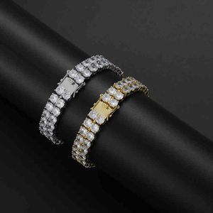 10mm Breite Bling Tenniskette Messing Hip Hop Iced Out Zirkon Armband Herrenschmuck BB113