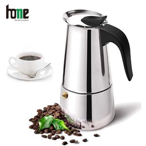 Stahlherpletop-Espressomaschine großhandel-Italienischer Hersteller Kaffeemaschine Espresso Moka Pot Edelstahl Werkzeuge Tragbare Ware Café Latte Kochplattenzubehör
