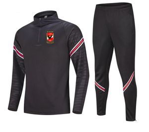 21-22 El Ahly Herren-Freizeit-Sportanzug, Halbreißverschluss, langärmeliges Sweatshirt, Outdoor-Sport, Freizeit-Trainingsanzug, Größe M-4XL