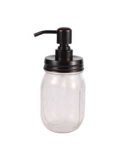 Mason Jar Dispenser di Sapone con Pompa in Acciaio Inossidabile Antiruggine e Coperchio Dispenser di Sapone Liquido per Mani per Cucina e Bagno - Senza Barattoli