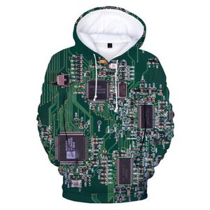 Elektroniczny układ układu 3D drukowane śmieszne bluzy mężczyźni kobiety moda casual harajuku z kapturem swetry unisex hip hop hoodie