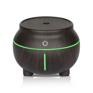 Usb Wood Grão Umidificador 7 Cor LED Night Light Touch Sensitive Aroma Oil Difusor Difusor Air Purifier Mist fabricante para escritório