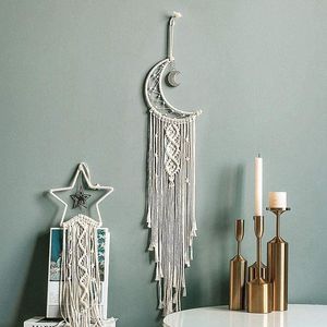 Decorative Objects & Figurines MLGB Moon Star Dream Catcher Decor For Home Wedding Kids Baby Bedroom Craft Gift Decoration And Led Light Str