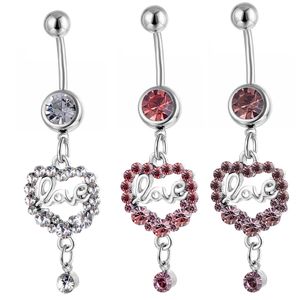 YYJFF D0559 Love Heart Belly Navel Button Ring Mix Colors