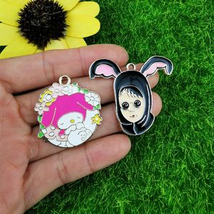 10pcs cartoon charm flowers enamel for jewelry making fashion earring pendant bracelet necklace F681