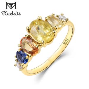 Natural Sapphire K Solid Gold Ring for Women Customize Yellow Engagement Bride Gift Fine Jewelry