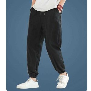 Men Brand Men's Fashion Drawstring Ankle Length Pants Slim Harajuku Style Pencil Pants Male XXXXXL New Solid Color Casual Pants X0723