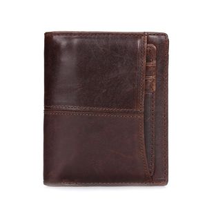 Wallets Genuine Leather Wallet Men Coin Pocket Casual Small Mini Clutch Luxury Long Purse High Capacity Purses Male