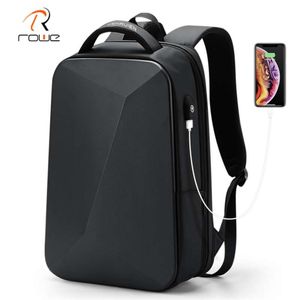 Rowa Laptop Plecak Biznes Mężczyźni Plecak USB Ładowanie Anti-Theft Wodoodporna Czarna Ultralight Plecaki Podróży Torba 210929