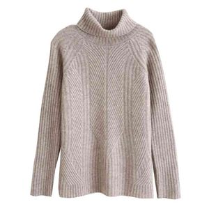 Cashmere tröja kvinnor högkvalitativt tjock kort merino ull lös solid färg stickad bottenskjorta 210914